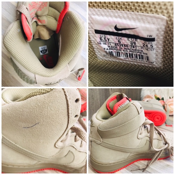 NWT Nike Air Force 1 High GS Khaki W AUTHENTIC - Picture 6 of 8